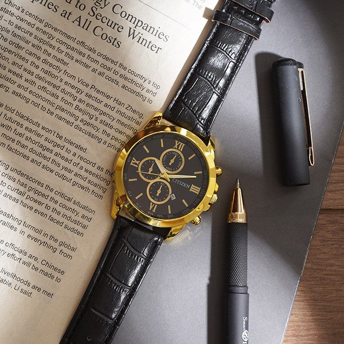 ساعت Citizen مشکی طلایی مدل b99