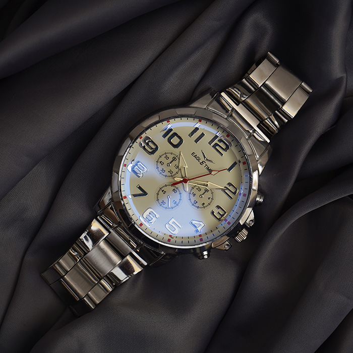 ساعت مچی نقره ای مردانه مدل EAGLETIME