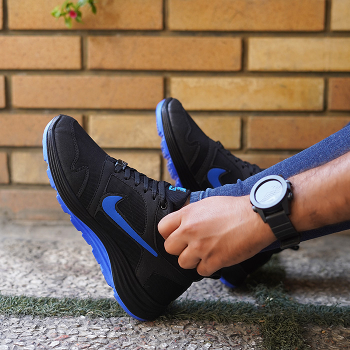 کفش ورزشی مردانه مشکی آبی مدل Rabin