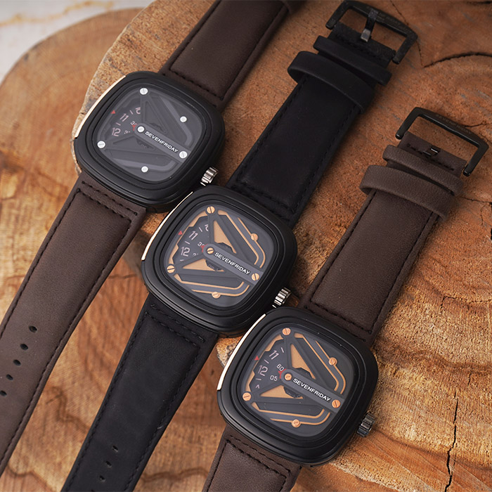 ساعت sevenfriday قهوه ای صفحه مشکی مدل Etro