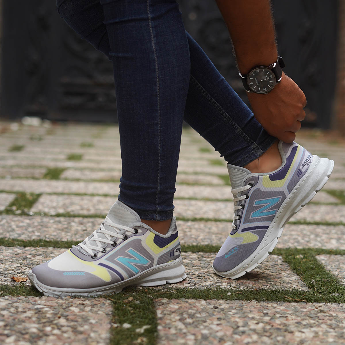 کفش ورزشی (T) طوسی آبی نیوبالانس مردانه مدل 550