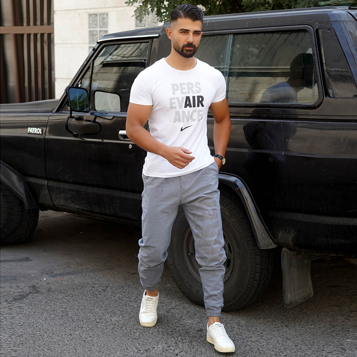 شلوار اسلش مردانه طوسی مدل JOKER