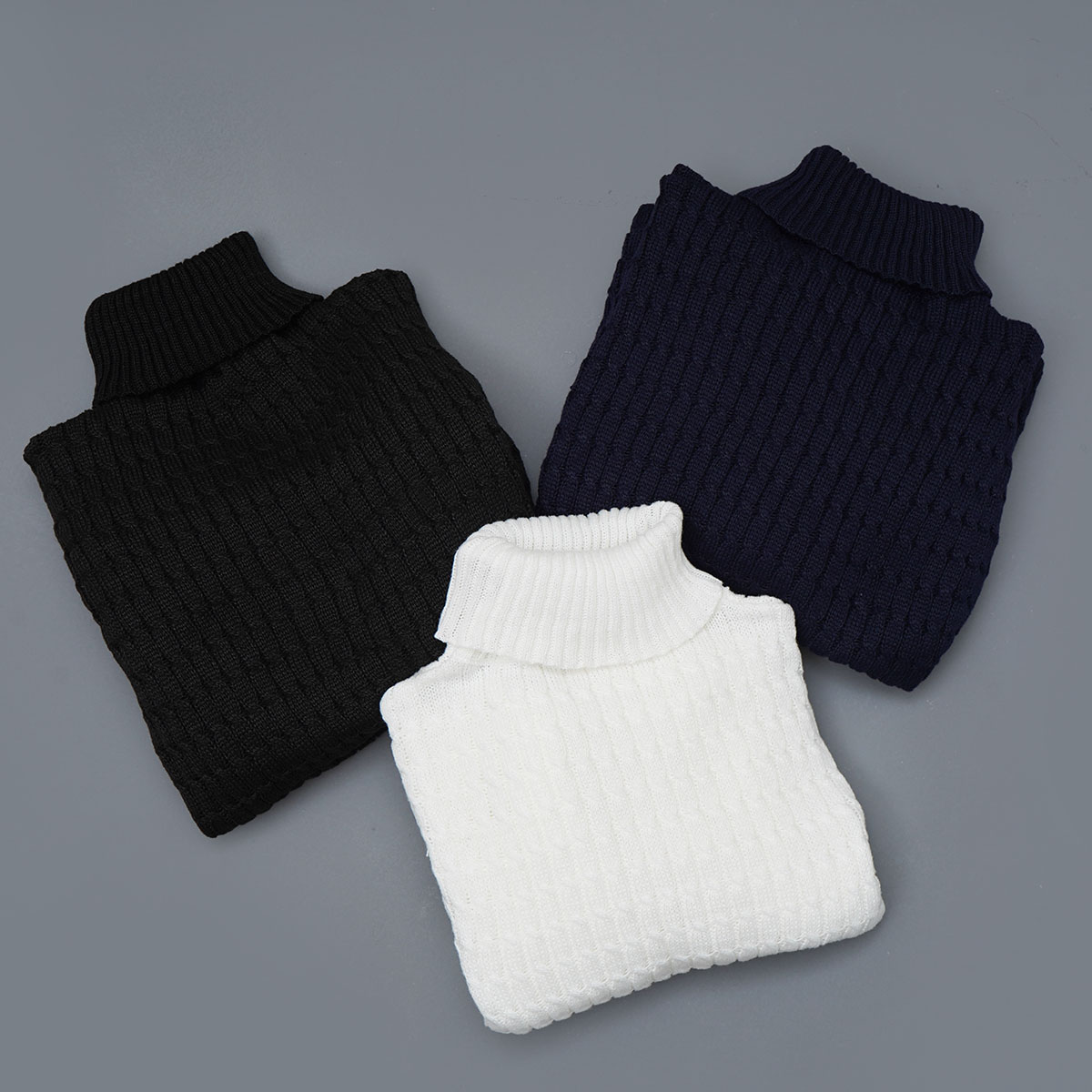 پلیوربافت مردانه سرمه ای یقه اسکی مدل Pouyan