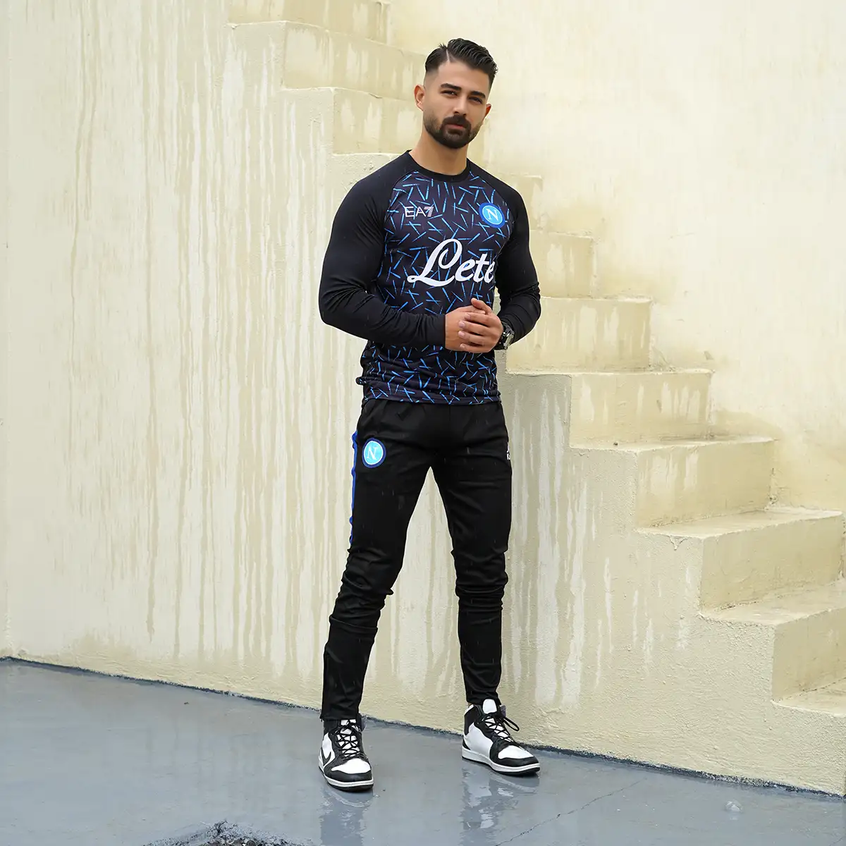 ست تیشرت آستین بلندشلوار ناپولی مردانه مدل EA7