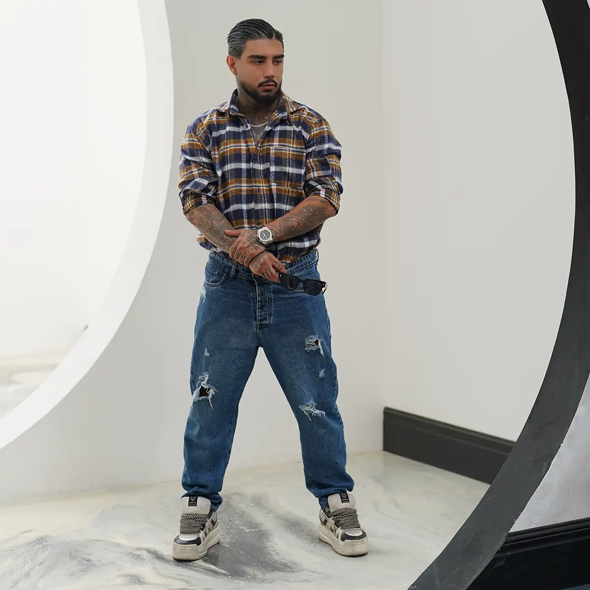 پیراهن مردانه نارنجی مدل Ramy