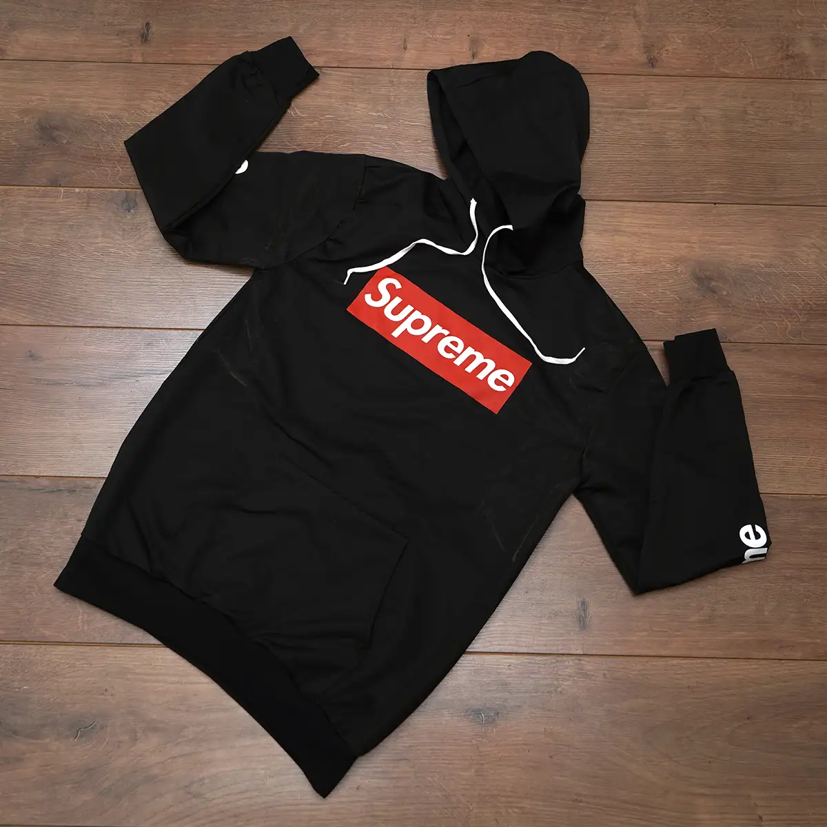 هودی مشکی مردانه مدل Supreme