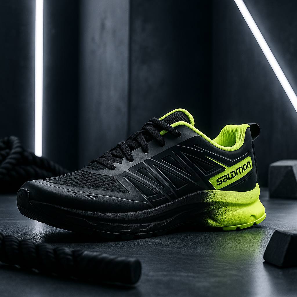 کفش ورزشی مردانه مشکی سبز مدل simba