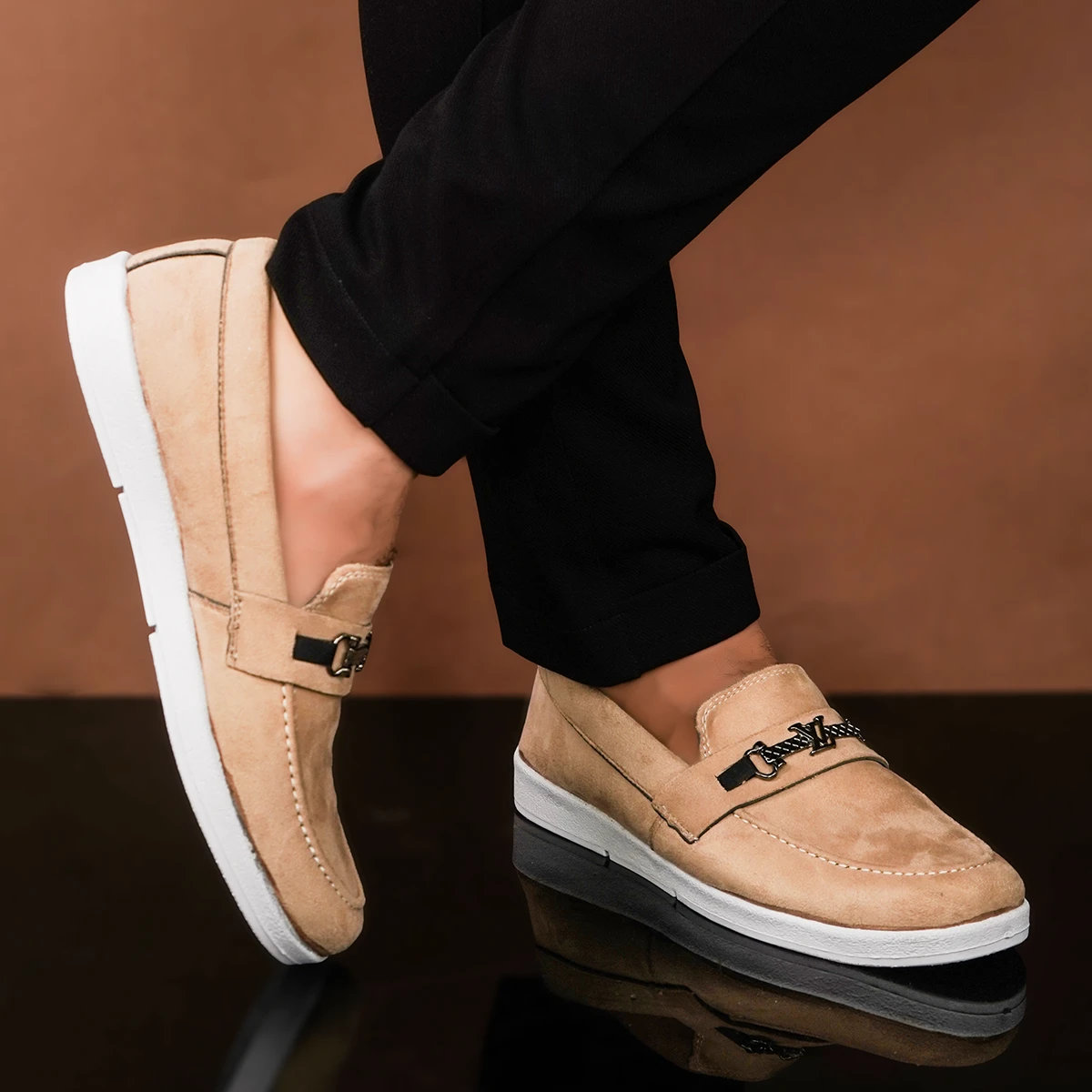 کفش کالج مردانه کرم مدل Arsan