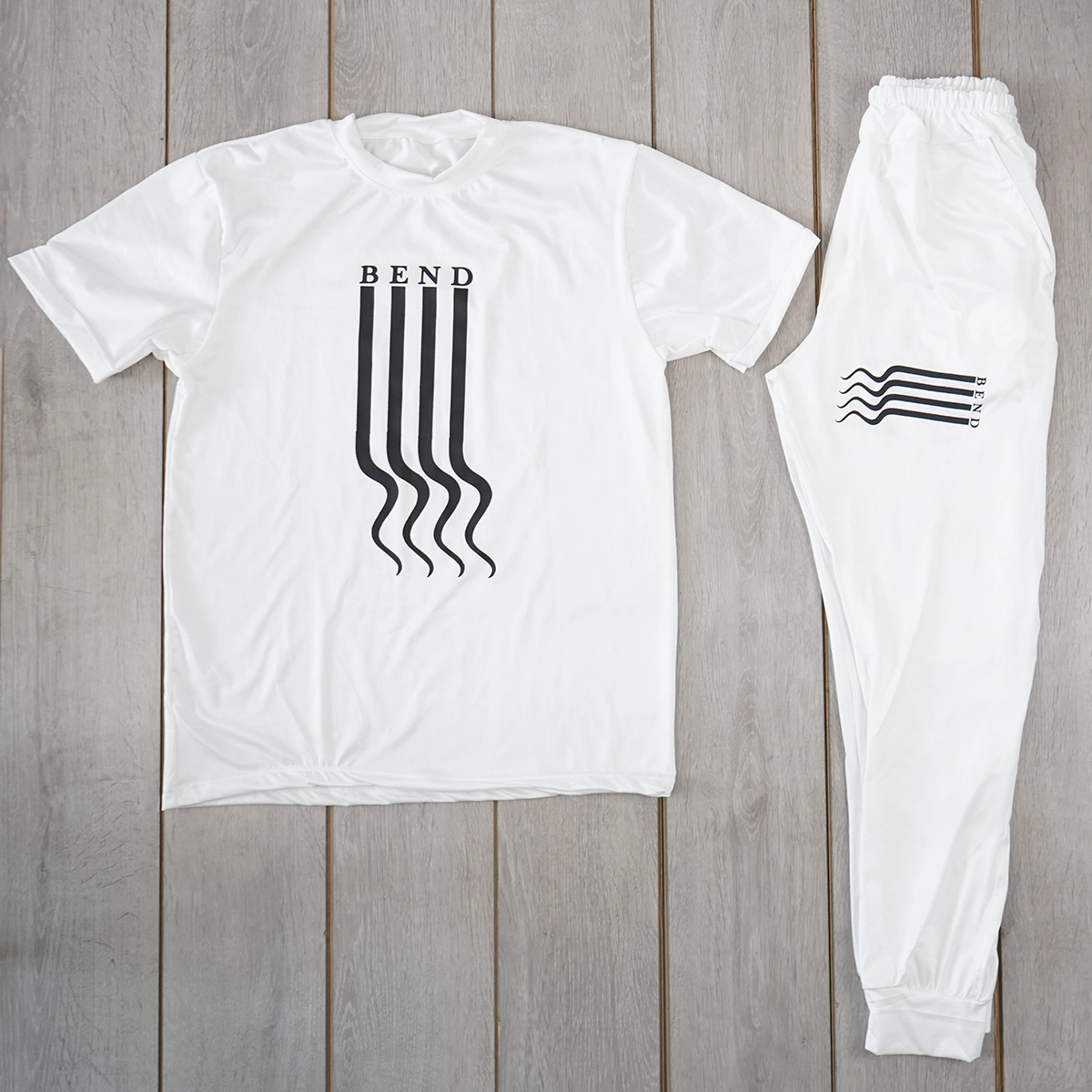 ست تیشرت شلوار سفید مردانه مدل BEND