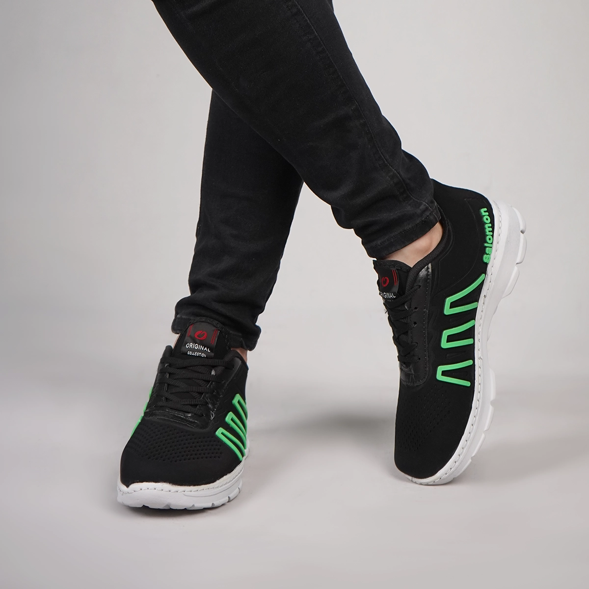 کفش ورزشی مردانه سالامون مشکی سبز مدل U200