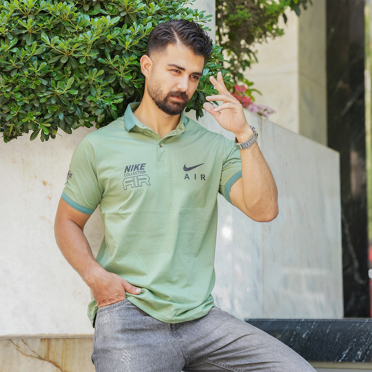تیشرت مردانه سبز مدل nike air collection