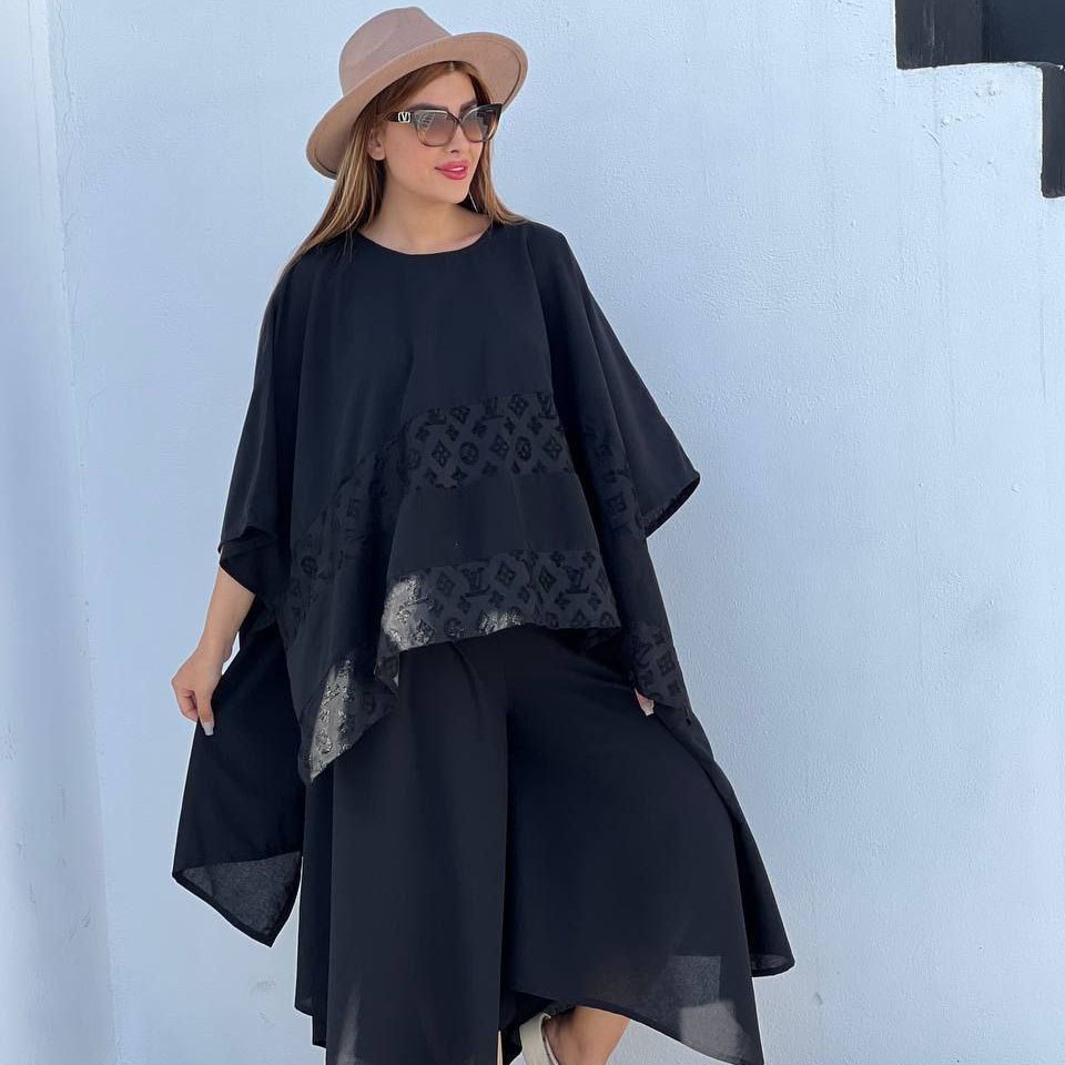 ست زنانه پانچ و دامن شلواری مدل Shadi