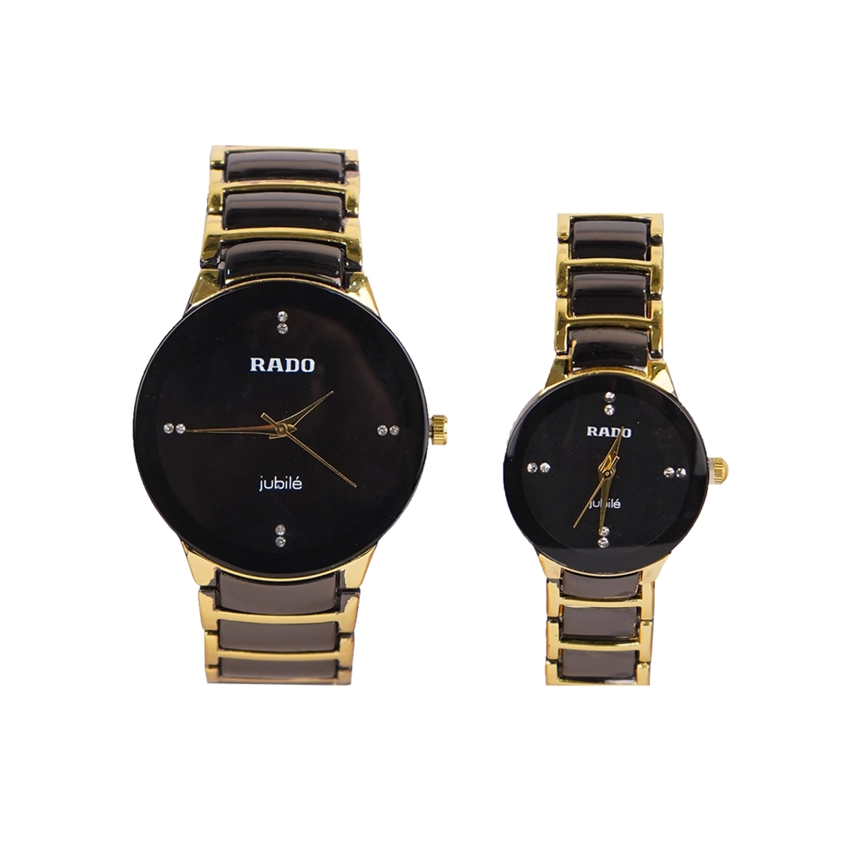 ست ساعت مشکی طلایی مدل Rado