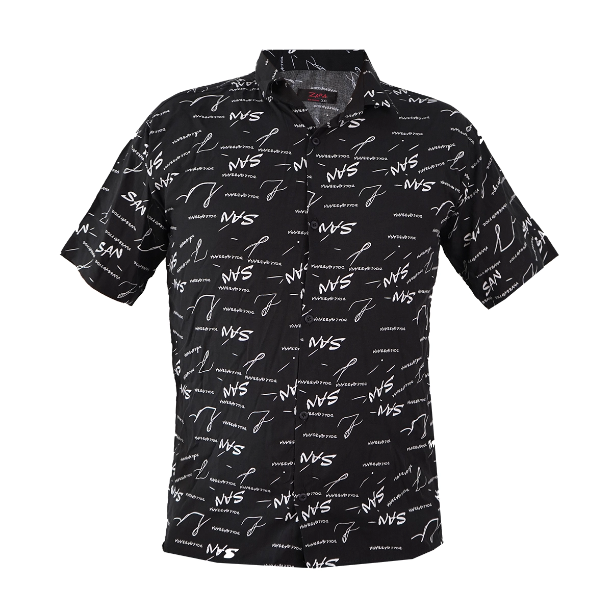 پیراهن هاوایی مشکی مردانه مدل San