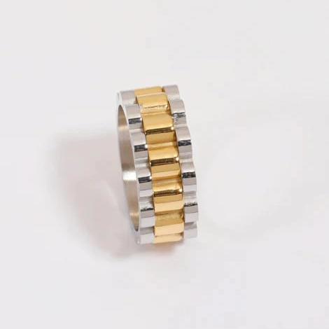 انگشترمردانه طلایی نقره ای مدل Rolex