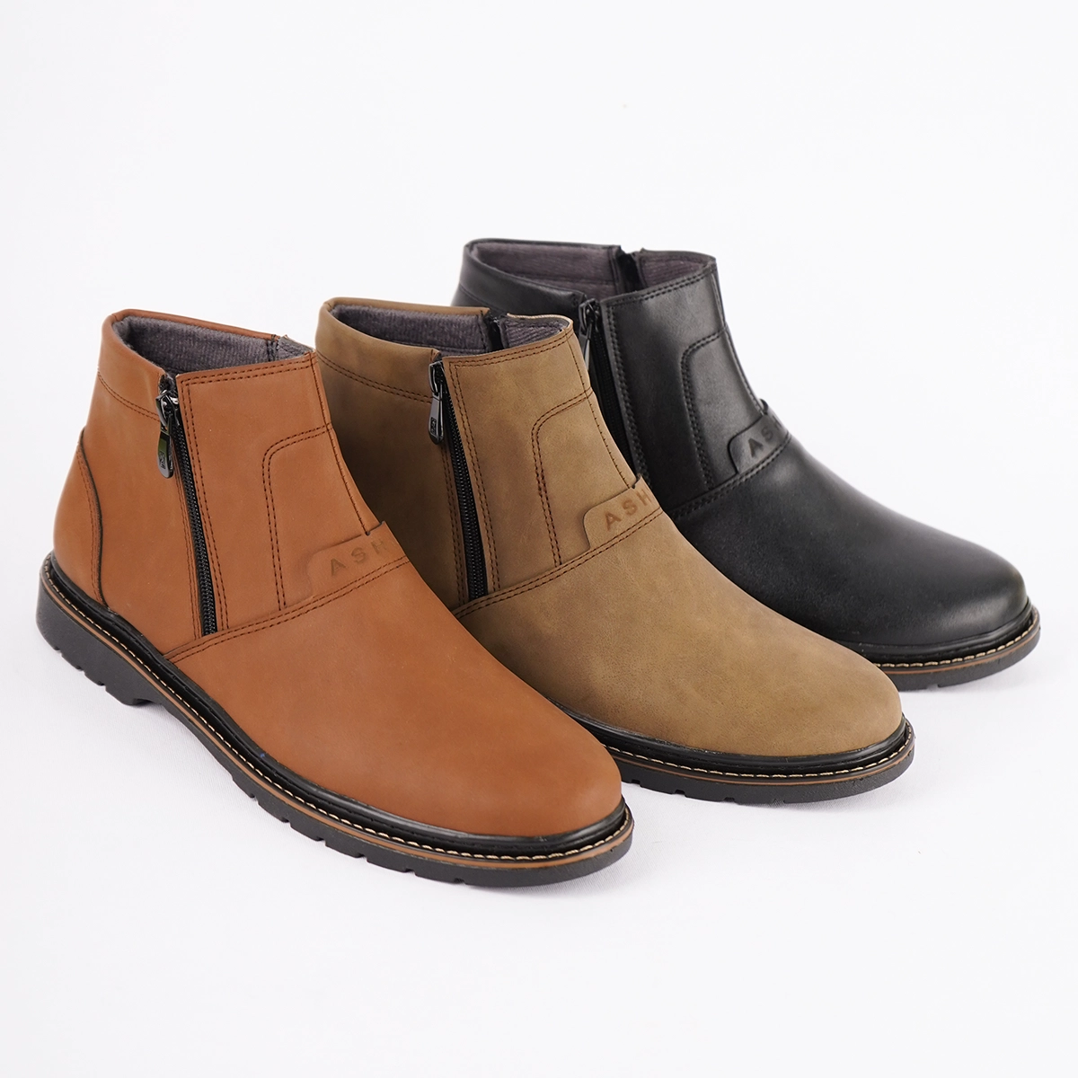 نیم بوت قهوه ای مردانه مدل Farzam