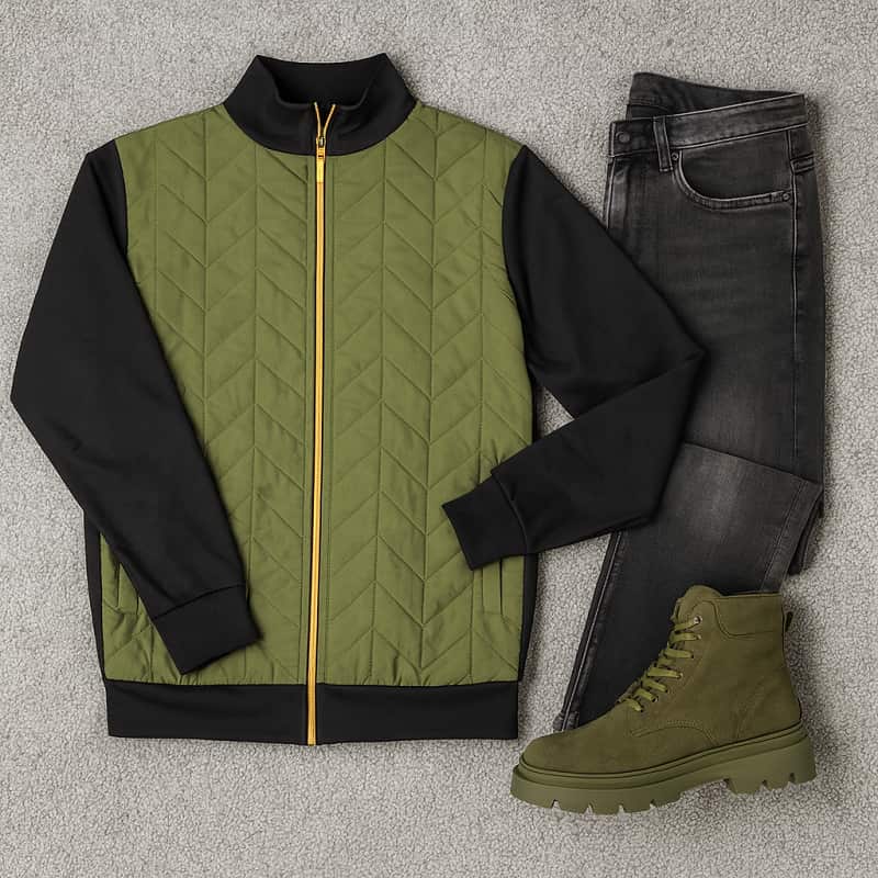 کاپشن مردانه سبز مدل Homan