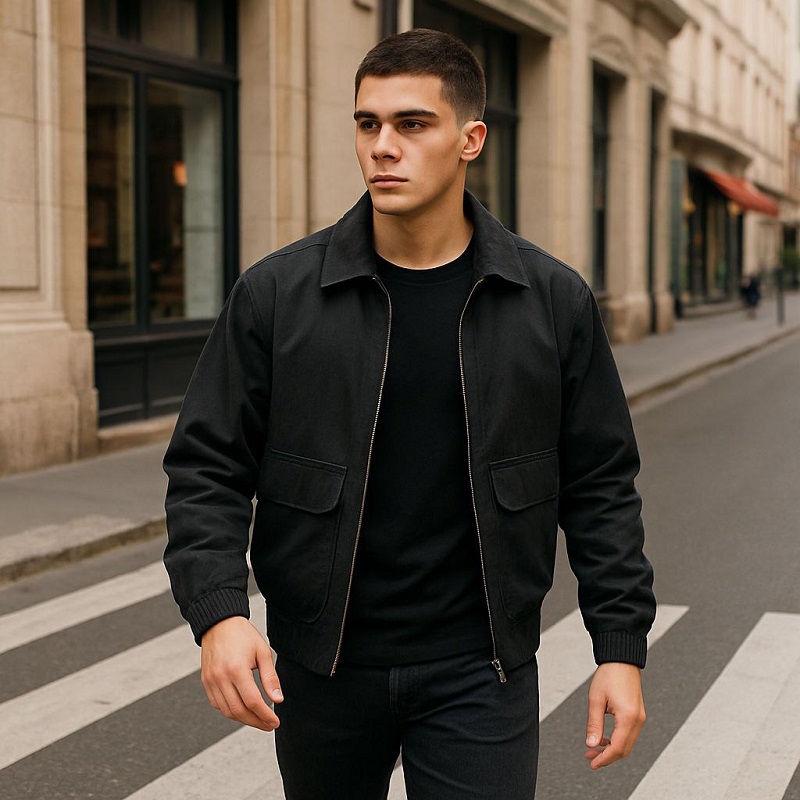 کاپشن میکرو مشکی مردانه مدل Panama