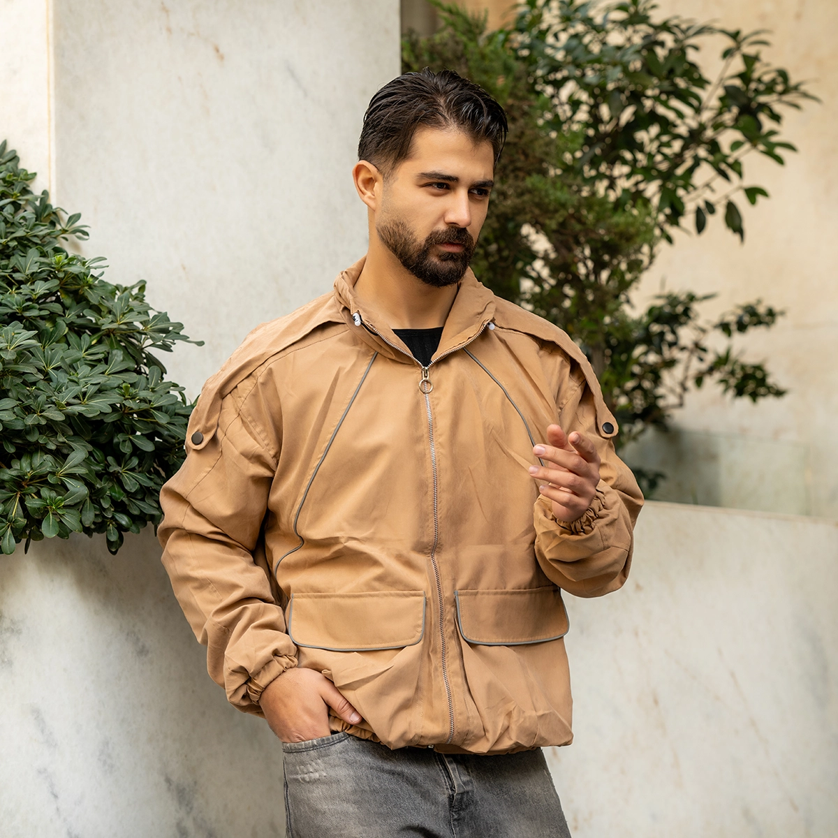 کاپشن میکرو کرم مردانه مدل Panama