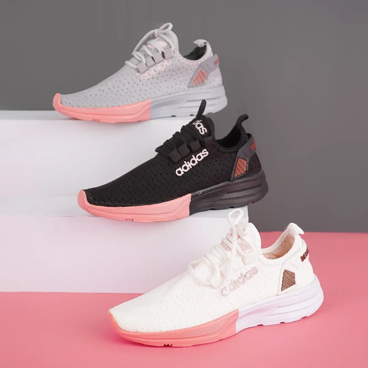 کفش ورزشی زنانه طوسی صورتی مدل Rima