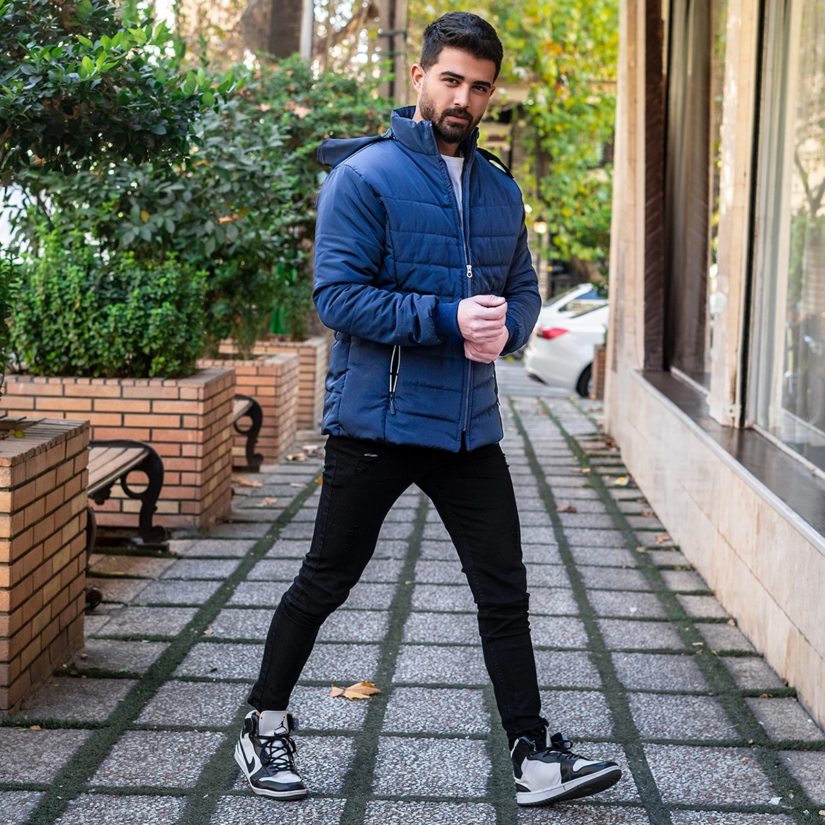 کاپشن بادی سرمه ای مردانه مدل Arshan