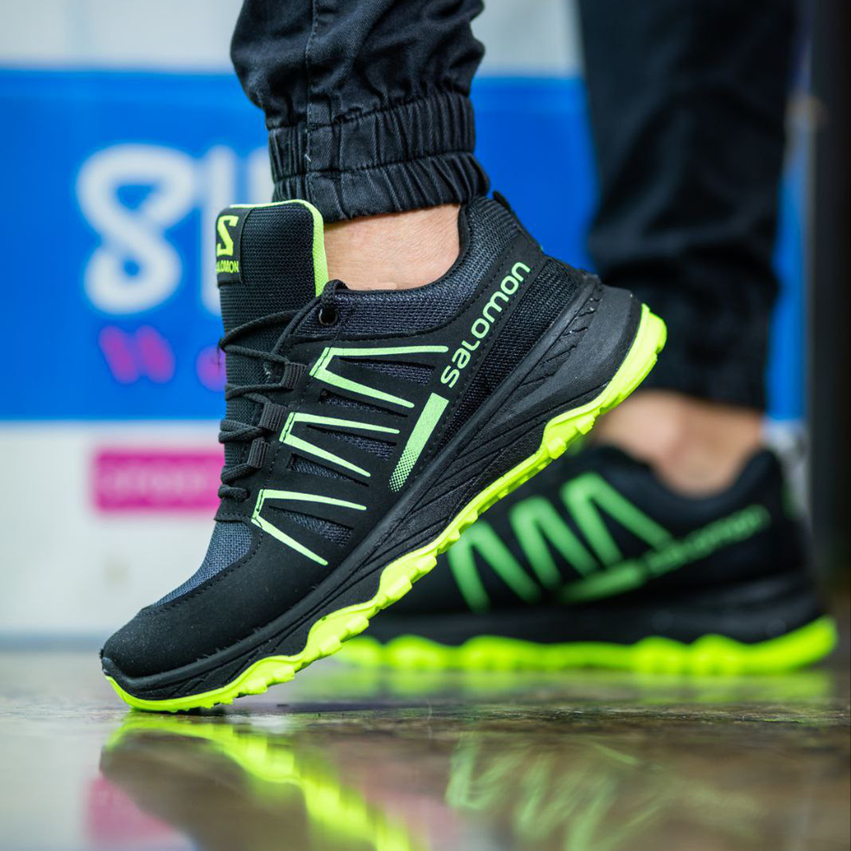 کفش ورزشی مردانه مشکی سبز Salomon مدل BAHRAM
