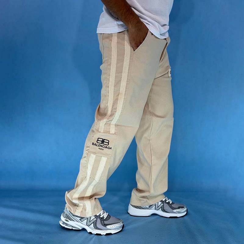 شلوارمردانه کرم بالنسیاگا مدل ۲ نوار کنف