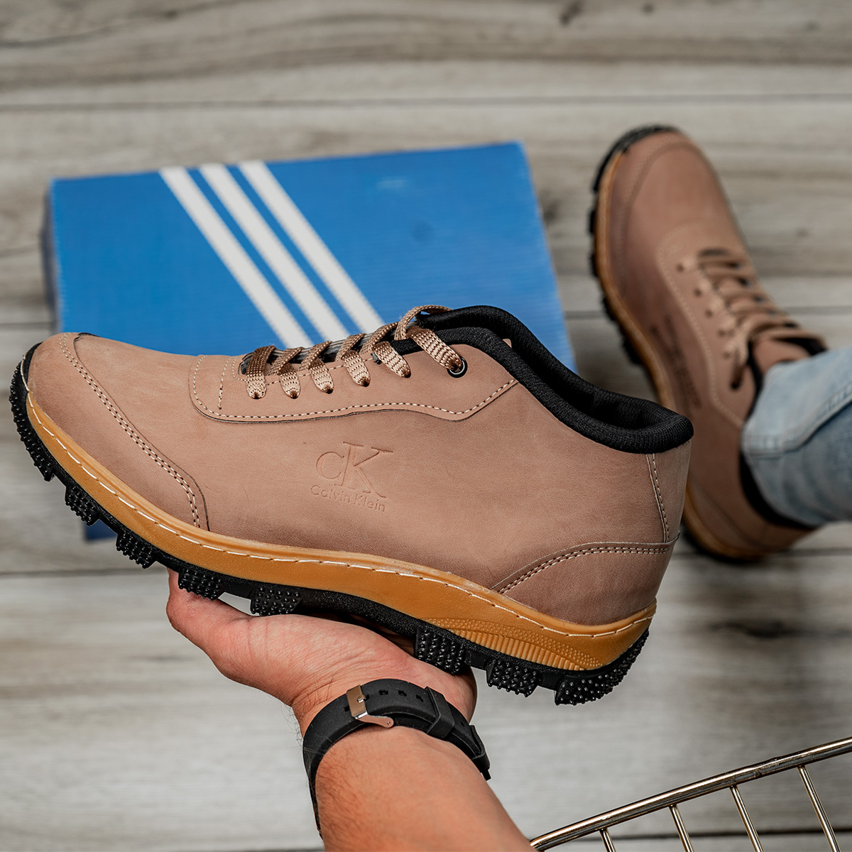 کفش مردانه خاکی CK مدل Behdad