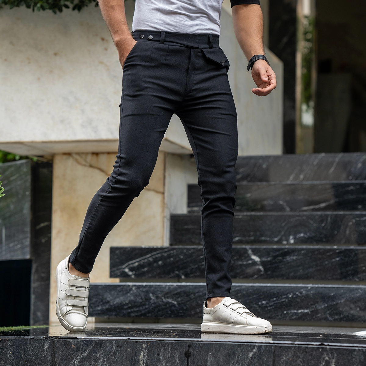 شلوار مردانه مشکی مدل Aflak