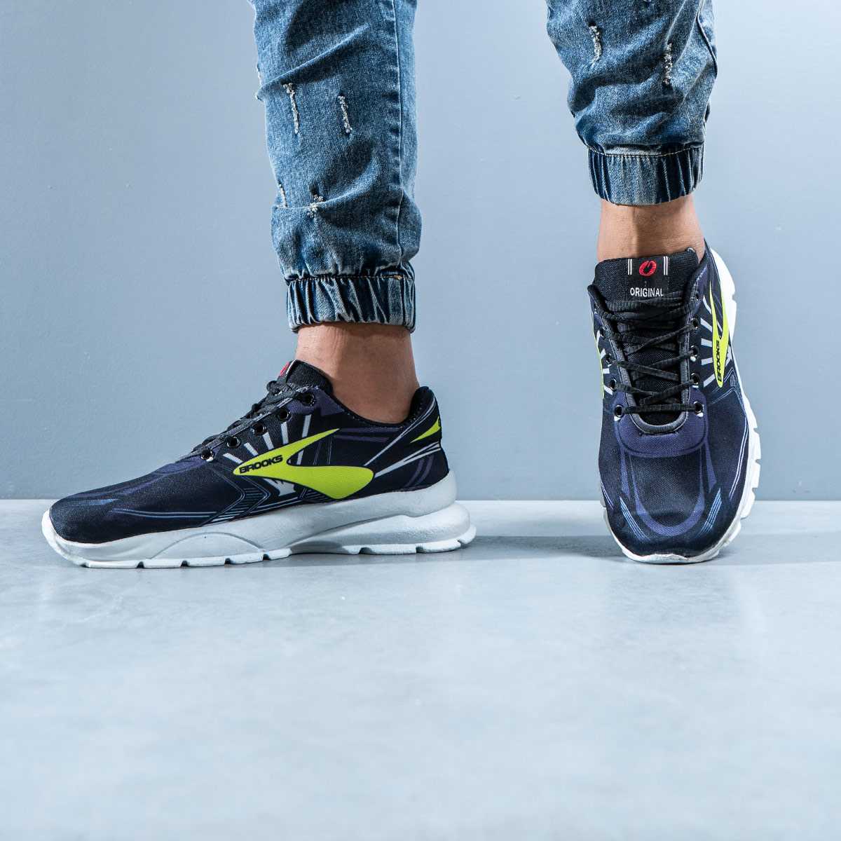 کفش ورزشی Brooks مردانه مشکی سبز مدل Folen-