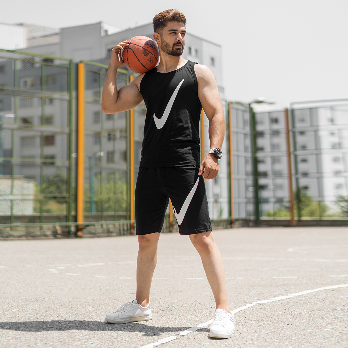 ست رکابی شلوارک Nike مردانه مدلMany