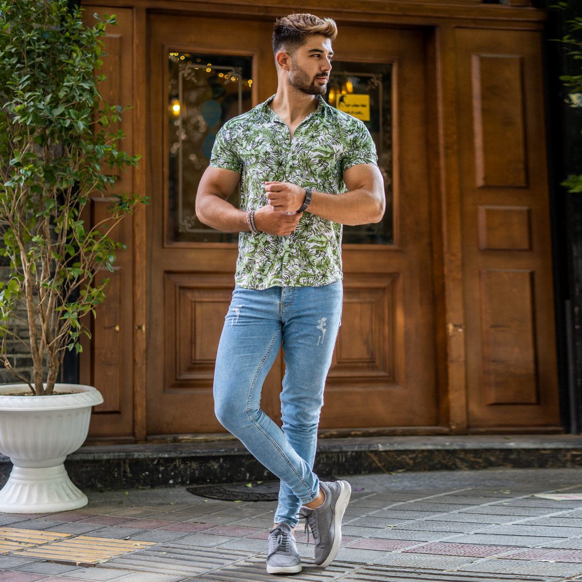 پیراهن هاوایی مردانه (T) مدل Saimon