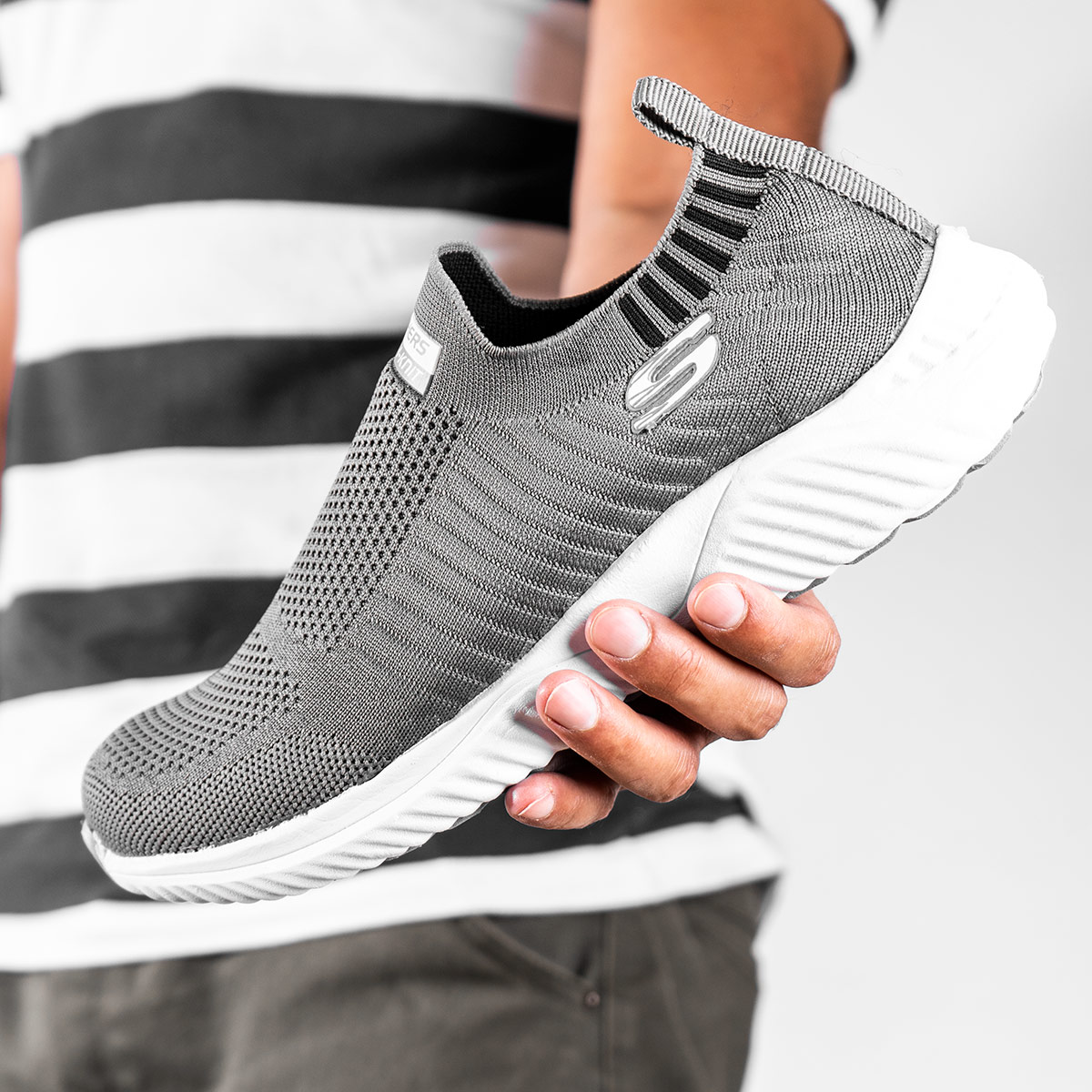 کفش ورزشیSKECHERS مردانه طوسی تیره مدل Balini-