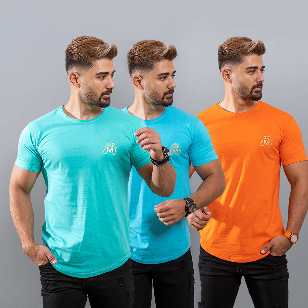 تیشرت مردانه آبی مدل Arat