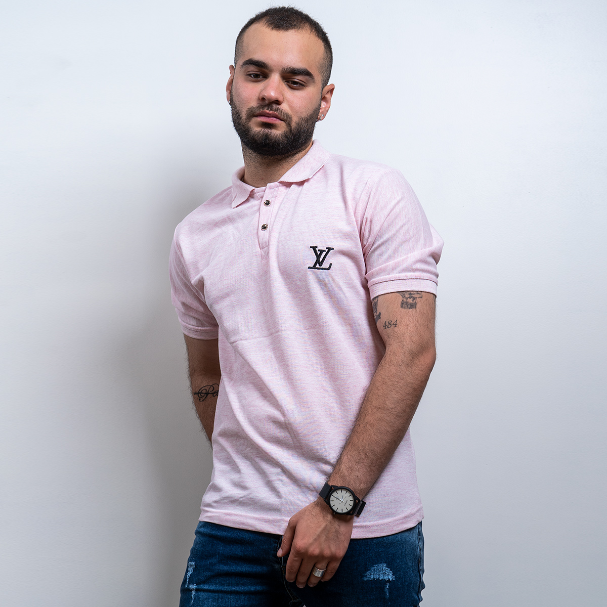 تیشرت جودون صورتی مردانه LV(T)