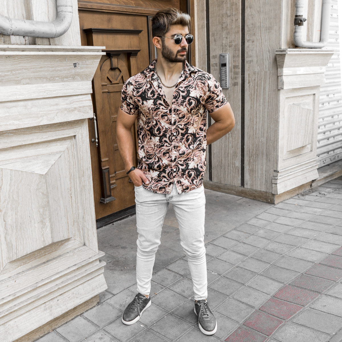 پیراهن هاوایی مردانه مدل Satiyar