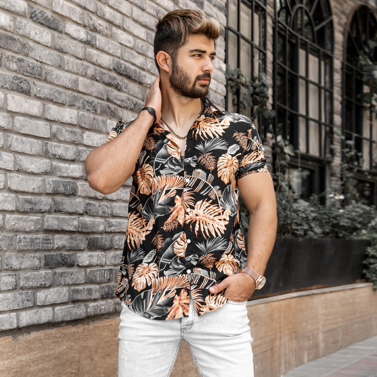 پیراهن هاوایی مردانه(T) مدل Faran